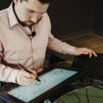 designer working on a tablet