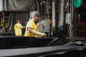 workers in the Penda shop
